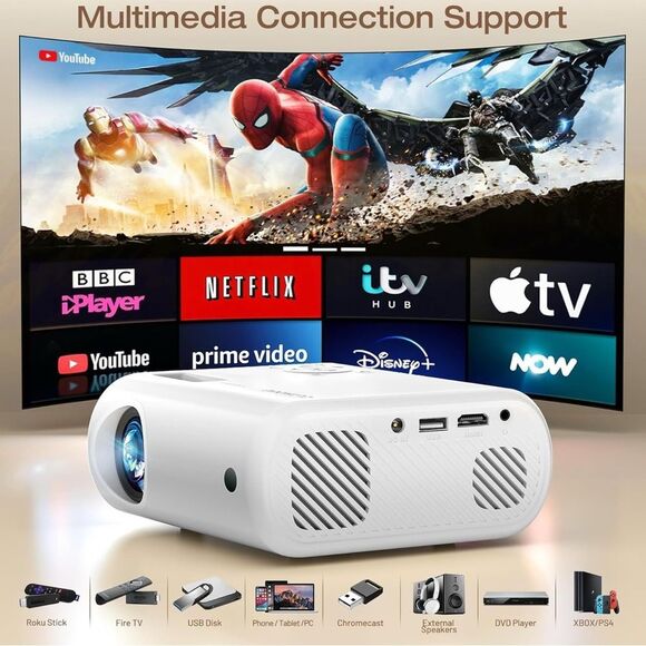 CLOKOWE Portable Movie Mini Projector MSRP $75 Tested in Working Order - Picture 9 of 10